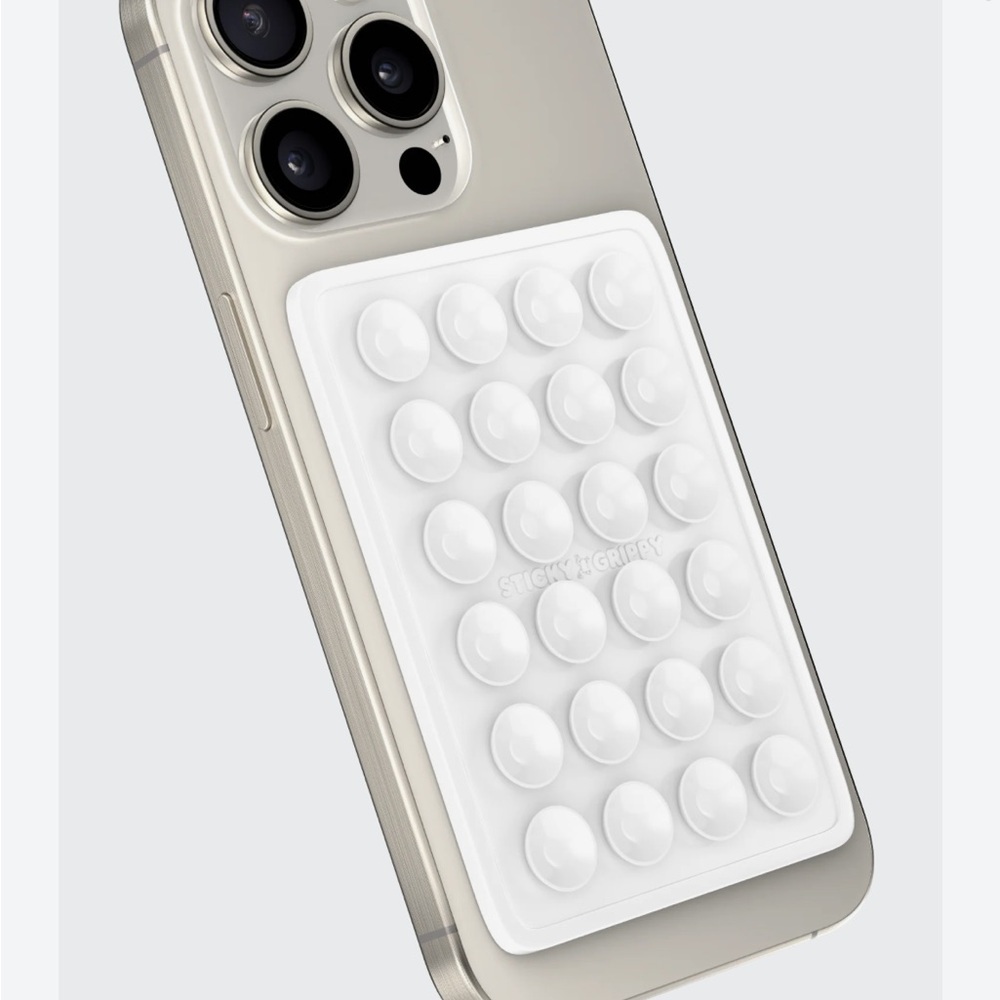 Sticky grippy Phone Grip suction cup white